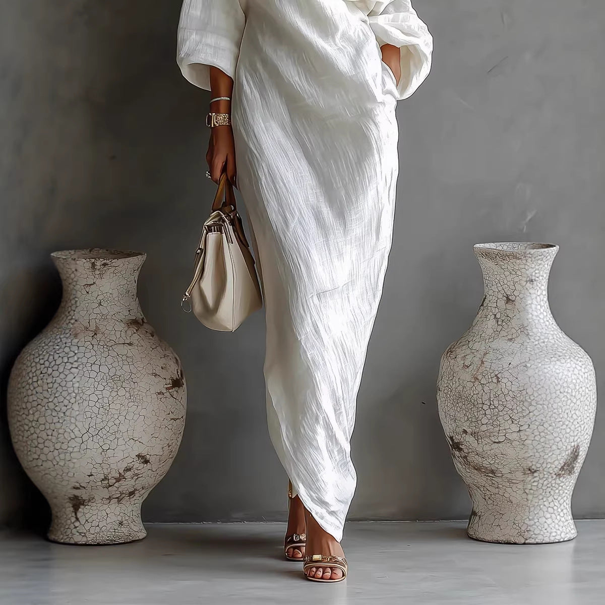 Vestido largo elegante y fluido