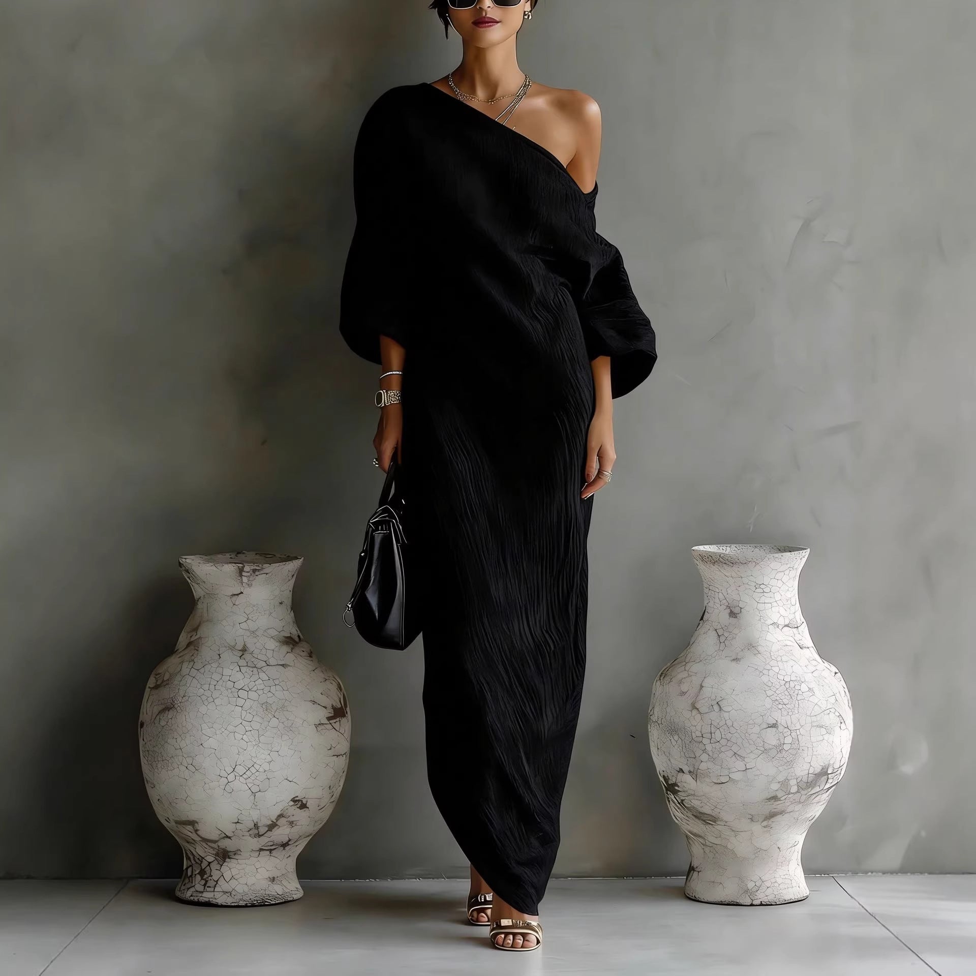 Vestido largo elegante y fluido